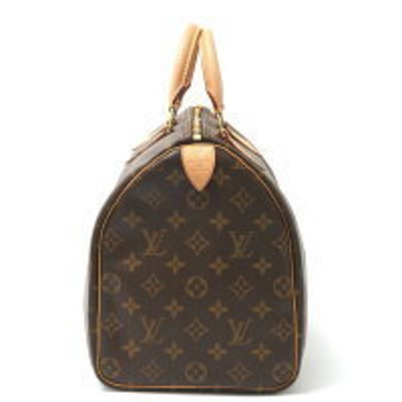 Louis Vuitton Leather Handbag Brown Monogram Speedy Boston - Picture 1 of 7
